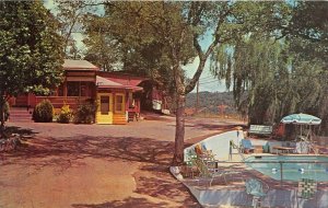 Sonora California 1950-60s Postcard Mountain View Motel Swimming Pool