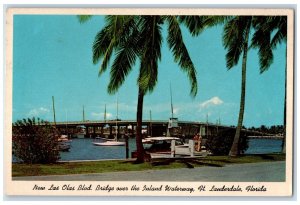 1962 New Las Olas Blvd. Bridge Over Inland Waterway Fort Lauderdale FL Postcard