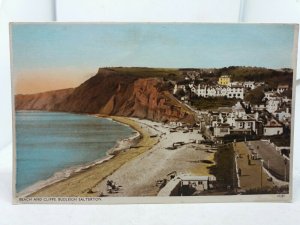 Vintage Postcard Budleigh Salterton Beach and Cliffs 1950s 