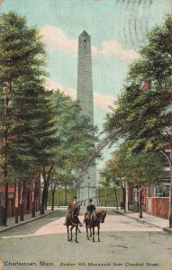 Charlestown Massachusetts~Bunker Hill Monument from Chestnut St~1911 Postcard