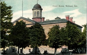 Postcard ON Welland Court House Buggy Publ. A. A. Perry & Co. 1908 K8
