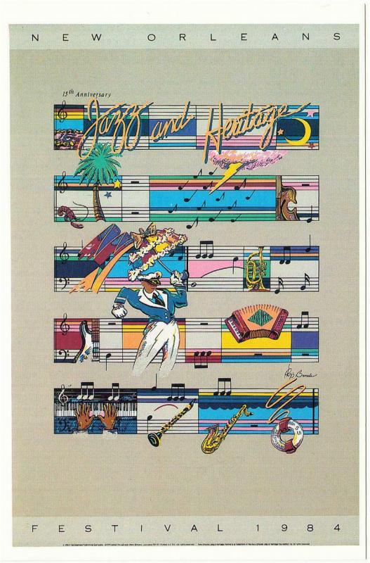 Postcard of New Orleans Jazz & Heritage Festival 1984 Poster - Postcard