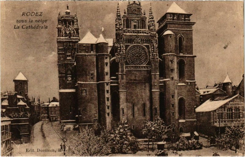 CPA RODEZ sous la neige - La Cathédrale (109521)