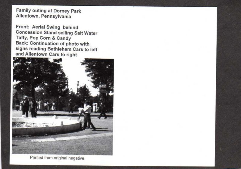 PA Amusement Park Rides Aerial Swing Dorney Park Allentown Pennsylvania Postcard
