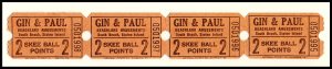 4 Beachland Amusements Skee Ball Tickets, South Beach, Staten Island,New York/NY