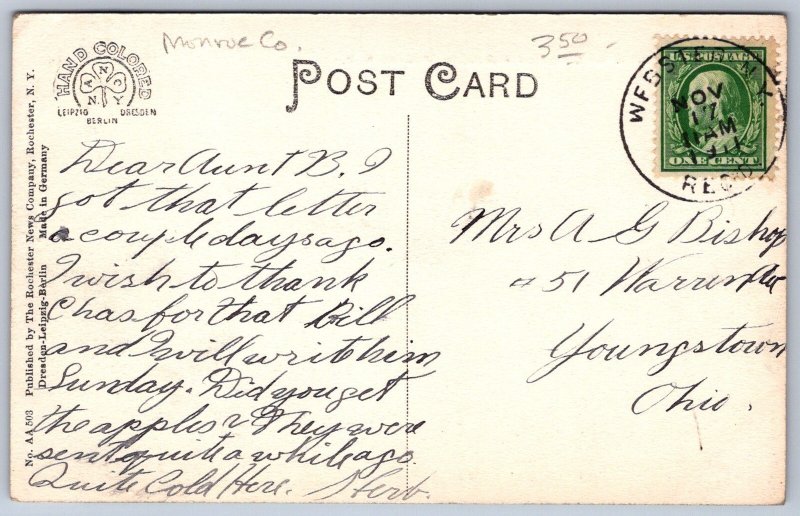 K32/ Webster New York Postcard c1910 Monroe Co Zion Church Evangelical 224