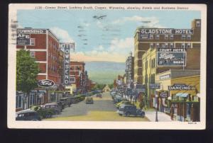 CASPER WYOMING DOWNTOWN CENTER STREET BLATZ BEER SIGN VINTAGE POSTCARD