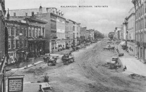 J82/ Kalamazoo Michigan Postcard c1910 Made Showing Main St 1870  149