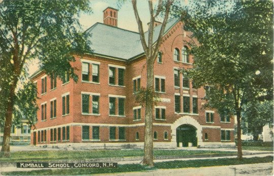Concord New Hampshire   Kimball School, 1918 Postcard  Used