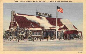 Nielsen's French Fried Chicken Restaurant Western Ave Chicago IL linen postcard