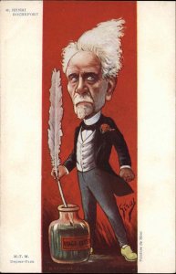 French Politics  Satire Caricature Comic Art  Henri Rochefort c1900 Postcard