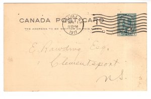 Canada Postal Stationery Postcard 1 C Edward Used 1911, Nova Scotia, Chronicle