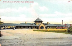 Fall River, Massachusetts RAILROAD STATION Train Depot BRISTOL CO 1910 Postcard