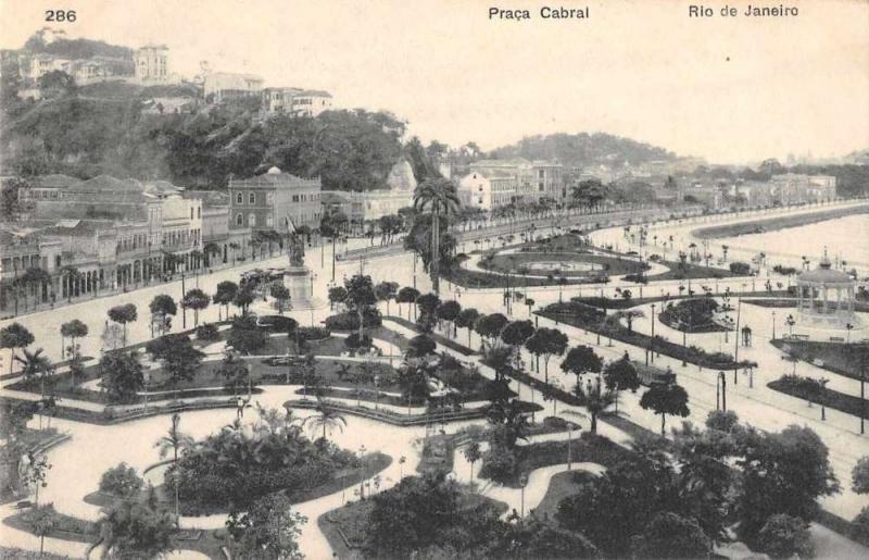 Rio de Janeiro Brazil panoramic view Praca Cabral antique pc Z23950
