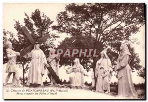 Old Postcard Calvary of Pontchateau Jesus consoles the d & # 39Israel Girls