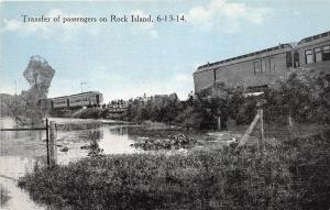 D72/ Luverne Minnesota Mn Postcard c1910 Rock River Railroad Transfer Passengers 