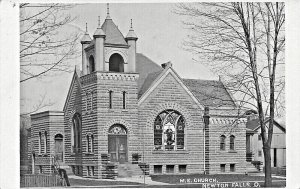 Newton Falls OH M. E. Church in 1910 Real Photo Postcard