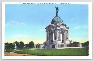 Gettysburg Pennsylvania~Pennsylvania State Monument On Hill~Vintage Postcard