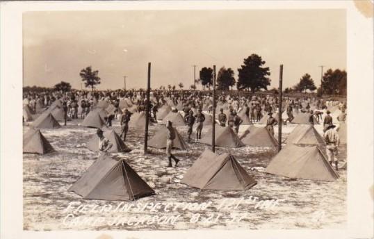 Military Field Inspection 121st Infantry Camp Jackson South Carolina Real Photo