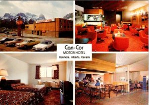 Canmore, Alberta Canada  CAN-COR MOTOR HOTEL  Bar~Dining  4X6 ROADSIDE Postcard