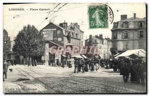Old Postcard Limoges Place Carnot (good animation)