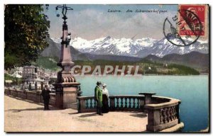 Old Postcard Luzern Switzerland Am Schweizerhofquai