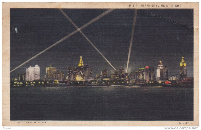 MIAMI, Florida, PU-1934; Miami Skyline at Night