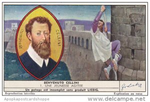 Liebig Trade Card s1392 Benvenuto Cellini No 1 Une Jeunesse Agitee