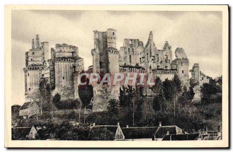 Old Postcard Chateau de Pierrefonds Castle before restoration