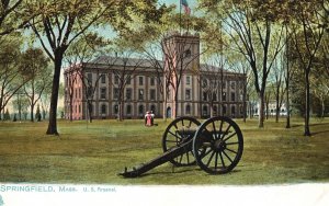 Vintage Postcard United States Arsenal Ground Building Springfield Massachusetts