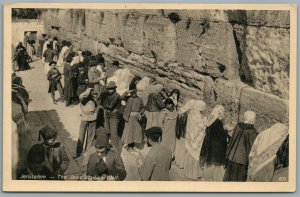 PALESTINE ISRAEL JERUSALEM JEWS WAILING WALL ANTIQUE POSTCARD Judaica