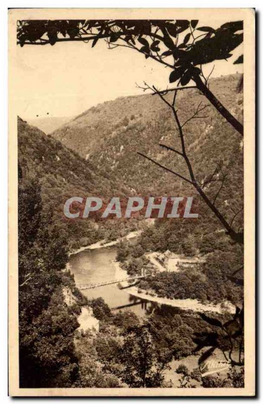 Old Postcard St Martin La Meanne View On The Bridge Eylac Saint Privat Road