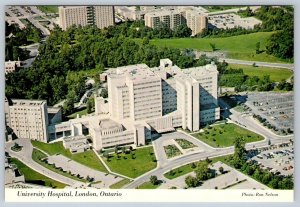 University Hospital, London, Ontario, Canada, Chrome Aerial View Postcard, NOS