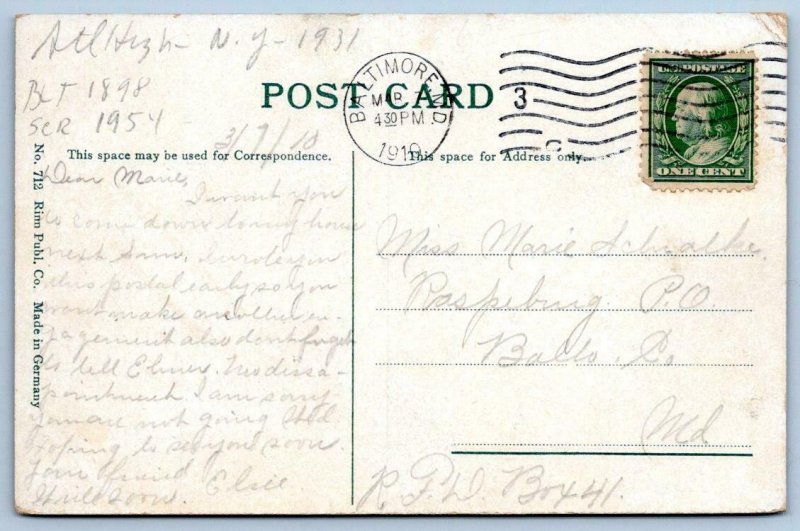 1910 STEAMER SUSQUEHANNA BALTIMORE MARYLAND ANTIQUE POSTCARD STEAMSHIP