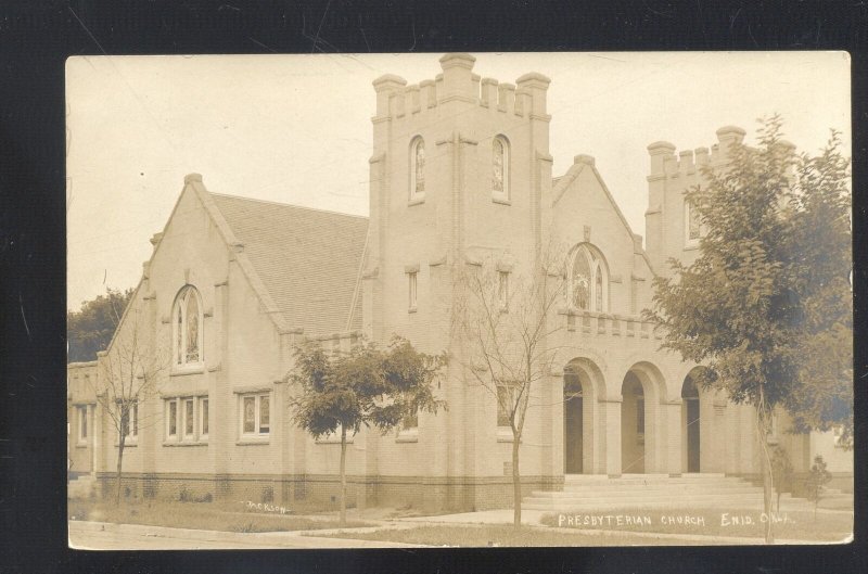 RPPC ENID OKLAHOMA PRESBYTERIAN CHURCH VINTAGE AZO REAL PHOTO POSTCARD