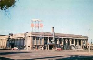 Postcard 1950s Salt Lake City Utah Greyhound Bus Terminal autos Coffee UT24-3051