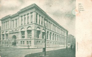 Vintage Postcard Public Library Building Books & Resources Chicago Illinois IL