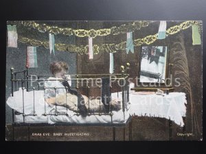 XMAS EVE, Bady Investigating (Chrismas Stocking) Old PC by G.D. & D Star Series