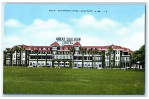 c1940's Great Southern Hotel Exterior Building Gulfport Mississippi MS Postcard