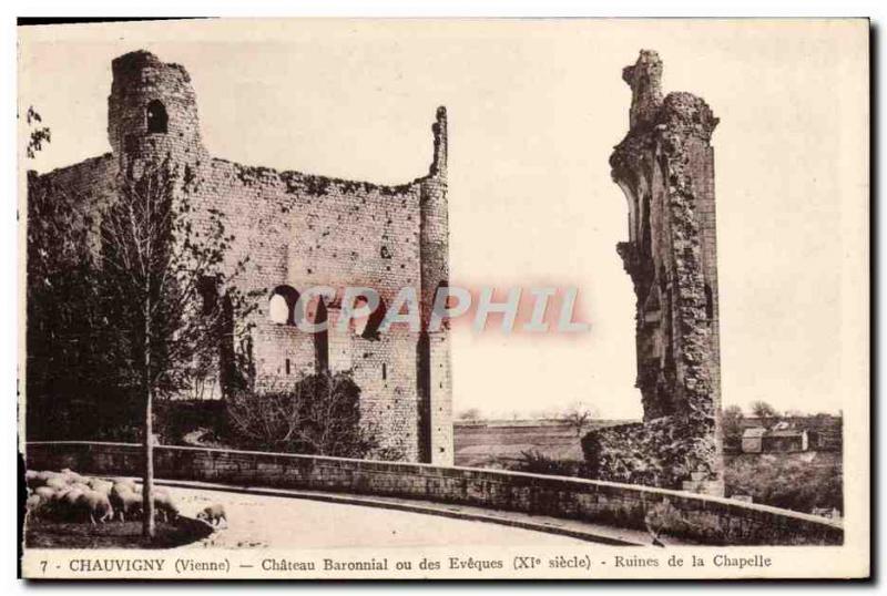 Postcard Old Baronial Castle Chauvigny Or bishops Ruins of the chapel