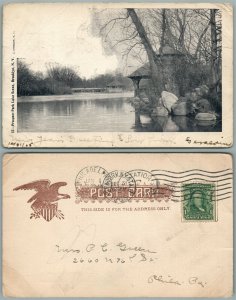BROOKLYN N.Y. PROSPECT PARK LAKE SCENE 1905 UNDIVIDED ANTIQUE POSTCARD