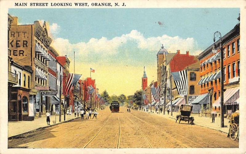 Orange New Jersey Main Street Scene Historic Bldgs Antique Postcard K39406