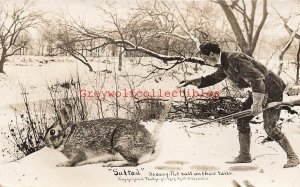 Exaggeration, Rabbit Man with Gun, Poring Salt on Tail, RPPC