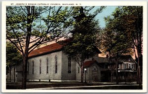 Wayland NY-New York, St. Joseph's Roman Catholic Church Religious Old Postcard