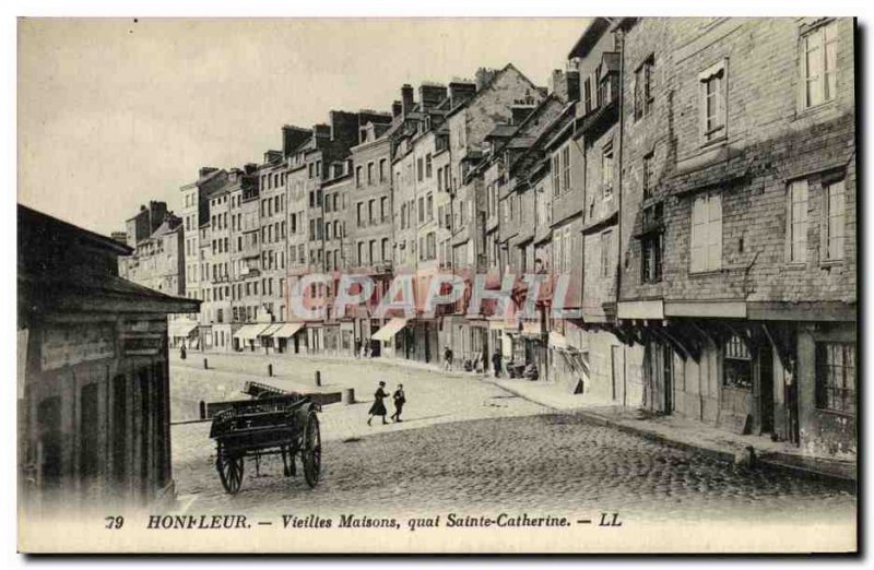 Postcard Old Honfleur Vieilles Maisons du Quai Quarantine