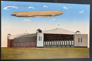 Mint Germany Color Picture Postcard Sachsen Airship In Leipzig Halle