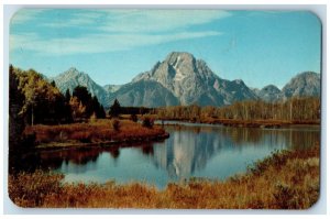 1956 Mountain Moran Snake River Grand Teton Park Jackson Hole Wyoming Postcard