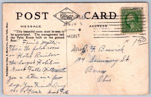 K45/ Great Falls Montana Postcard c1910 Interior Hotel Rainbow 127