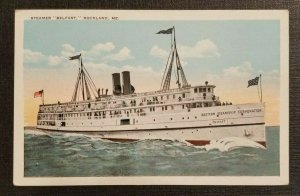 Mint Vintage Illustrated Postcard Steamer Belfast Rockland Maine