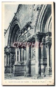 Postcard Old Saint Gilles Gard Church Portal